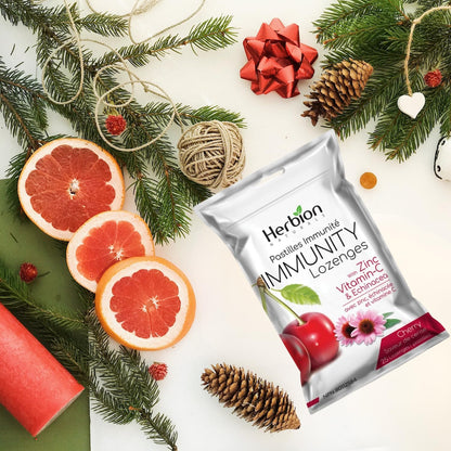 Herbion Naturals 免疫润喉糖，含锌、维生素 C 和紫锥菊，抗氧化剂来源，帮助维持和支持免疫系统，促进成人和 6 岁以上儿童的健康，25 粒，樱桃味