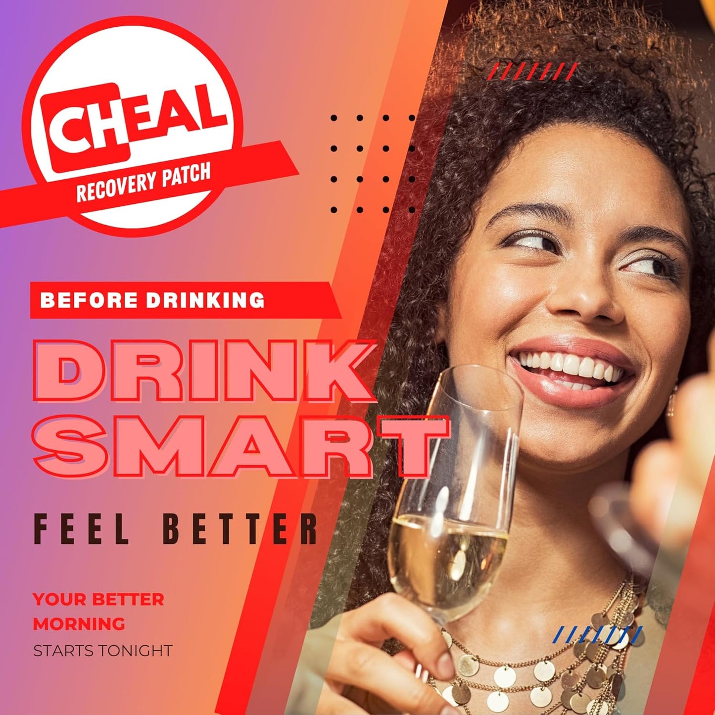 派对焕活贴片 5 片装 - 天然补水配方，让您清晨更活力 | 饮酒前使用