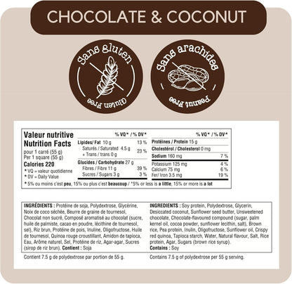 GoKrisp, Energy Square by Jimmy Sevigny, 15 gr Protein Pastry, Tasty Chocolate and Coconut, High Protein Snacks, Nut & Peanut Free, Gluten Free, (12-Pack)