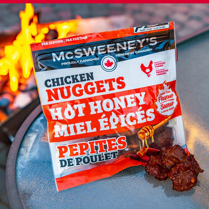 McSweeney’s Hot Honey Chicken Nuggets, Naturally Smoked, Gluten Free, Lactose and Soy Friendly, 7g Protein Per Serving, High Protein Snack Made in Canada, 12 Pack, 1020g (12 x 85g)