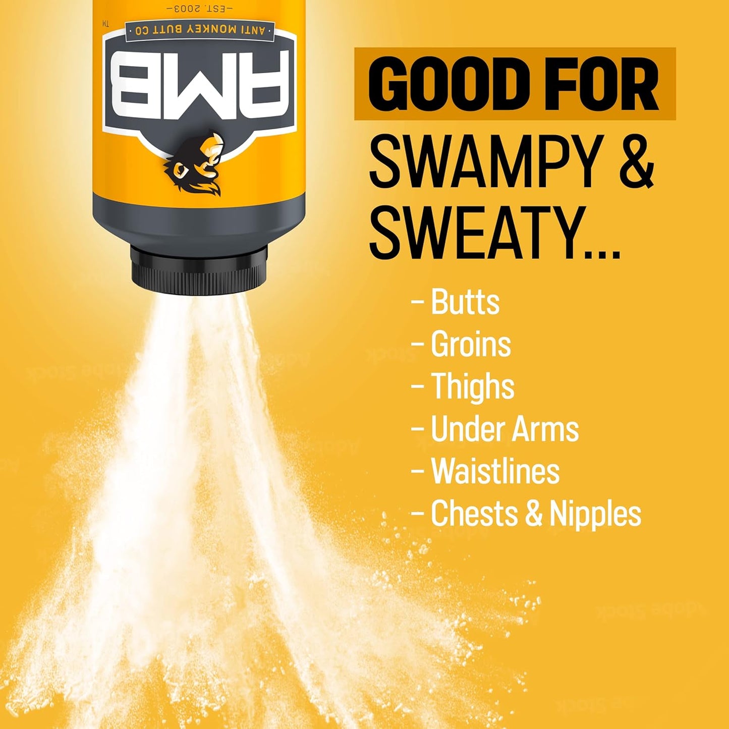 防猴屁股爽身粉，不含滑石粉的炉甘石粉，可去除汗液、异味和摩擦，8 盎司，1 包