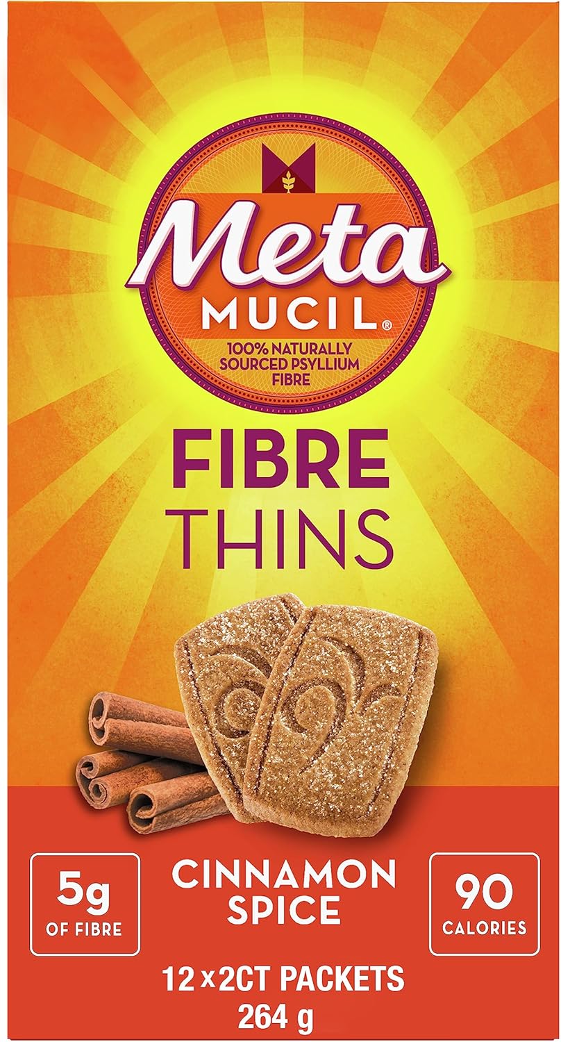Metamucil 薄纤维饼干，肉桂香料味，12 份（共 24 块饼干）