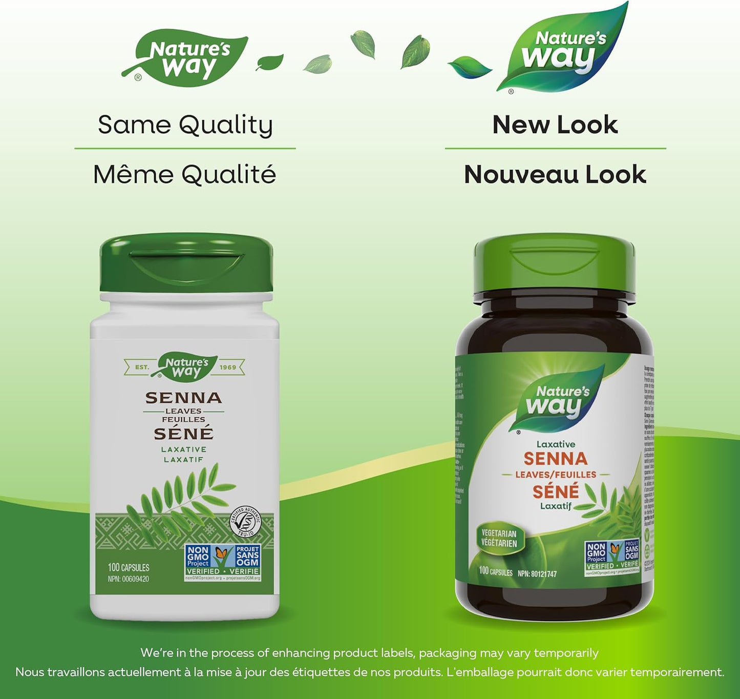 Nature’s Way 番泻叶 - 草本刺激性泻药 - 非转基因 - 100 粒素食胶囊