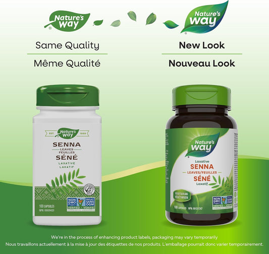 Nature’s Way 番泻叶 - 草本刺激性泻药 - 非转基因 - 100 粒素食胶囊