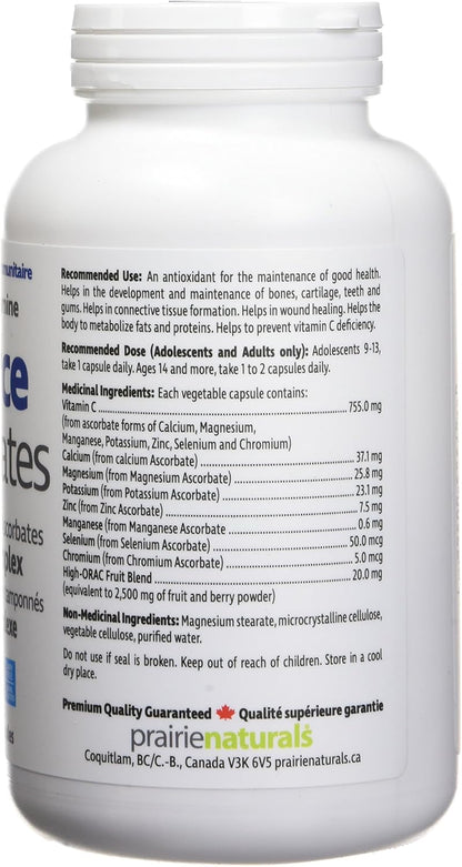 Prairie Naturals 维生素 C Force 矿物质抗坏血酸盐有助于骨骼/软骨/牙齿/牙龈/伤口愈合/和结缔组织的形成，维持肌肉功能，维持身体的……