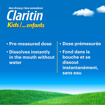 开瑞坦儿童速溶抗过敏药 - 24 小时不瞌睡儿童抗过敏药，儿童抗组胺药，快速缓解眼睛发痒、流泪、发红、打喷嚏、流鼻涕等过敏症状，10 片装