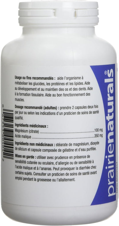 Prairie Naturals Mag force 鎂和蘋果酸 - 180 粒膠囊