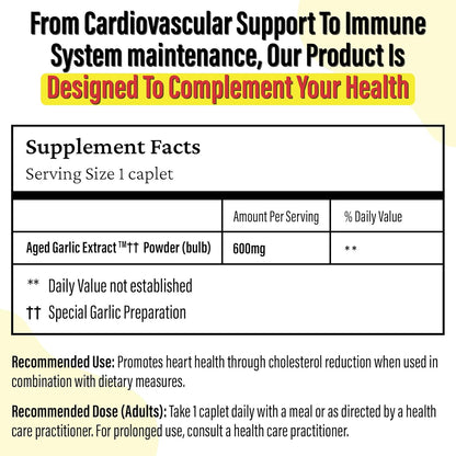 Kyolic - Kyolic Aged Garlic Extract 600mg, 30 Veg Caplets - Kyolic Cardiovascular Health, Cardio Heart Health, Immune System Support and Inflammation Supplements - Odorless Garlic Supplements