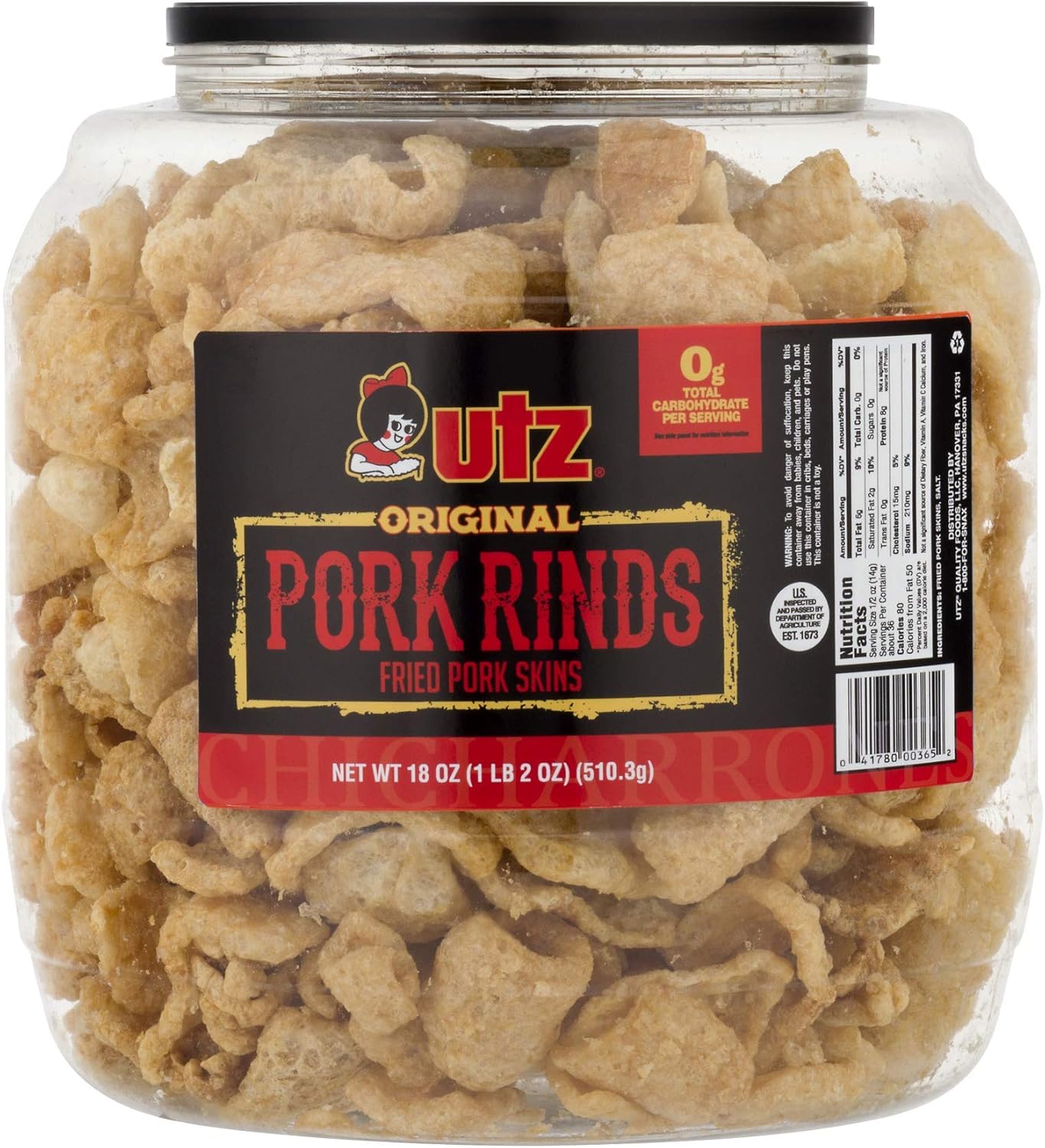 Utz Pork Rinds, 18 oz Barrel – SF MALL CANADA