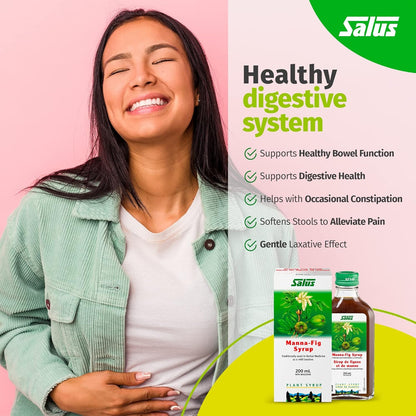 Salus Manna-Fig Syrup | Herbal Laxative for Occasional Constipation Relief | Softens Stool and Promotes Natural Detox and Colon Cleanse | Vegan