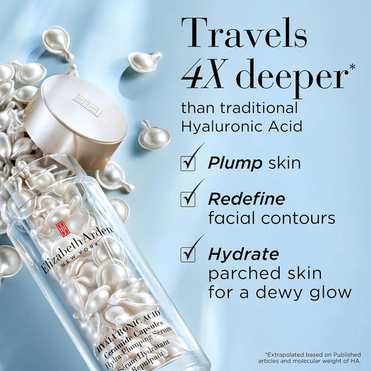 Elizabeth Arden Hyaluronic Acid Ceramide Capsules Hydra-Plumping Serum, 90 Count