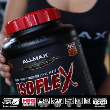 ALLMAX Isoflex 草莓味，2 磅 & ISOFLEX - 100% 超纯乳清分离蛋白 - 香蕉味 - 2 磅