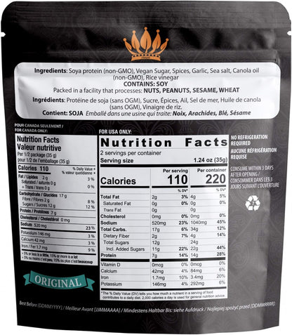 Noble Jerky – Vegan Jerky Snacks, 14g Plant Protein, Non-GMO, High-Protein, 70g Bags, 5-Pack Variety (Teriyaki, Chipotle, Original, 2 BBQ)