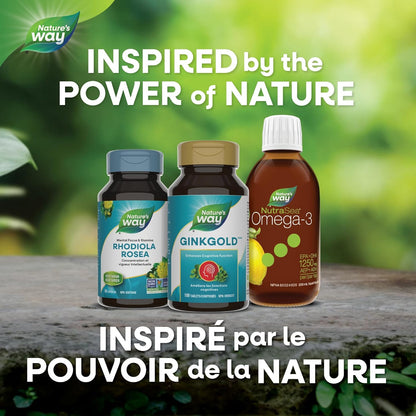 Nature's Way 銀杏金 - 成人認知功能和記憶力支持補充劑 - 外周循環 - 採用銀杏葉製成 - 標準化提取物 - 100 片素食片
