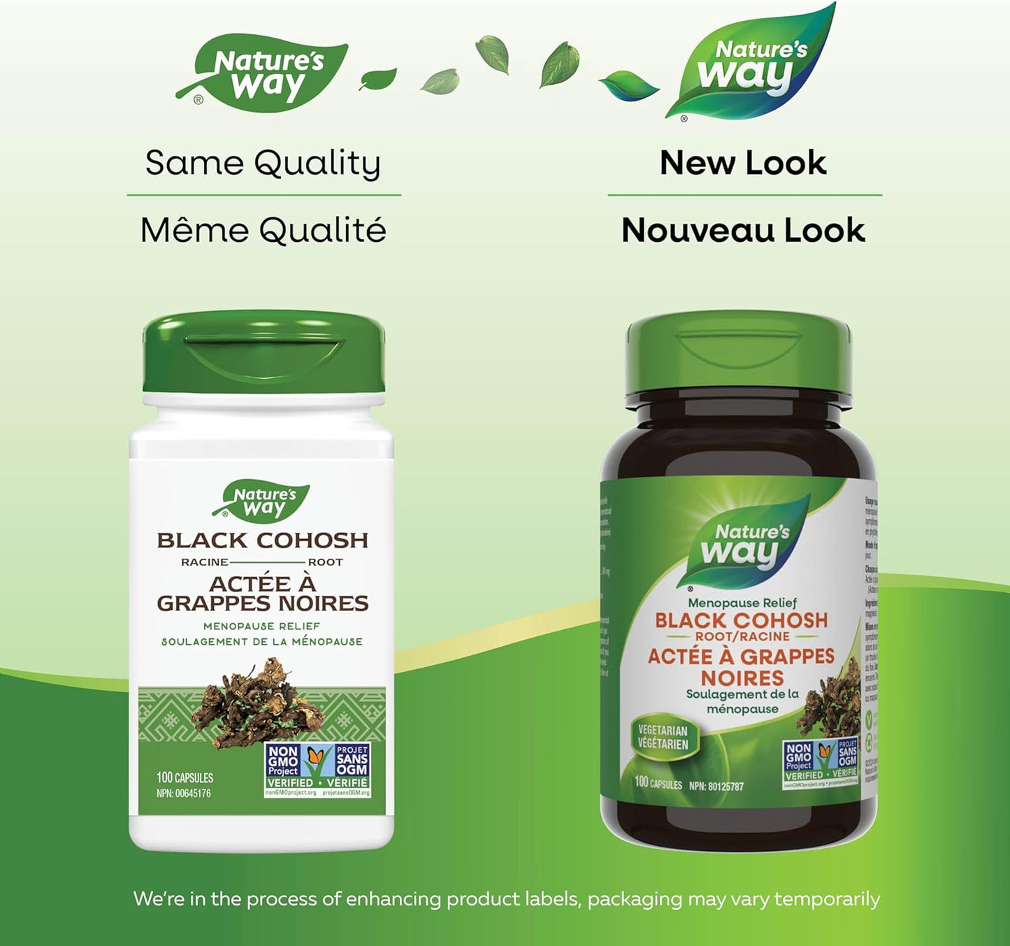 Nature's Way 黑升麻根 – 帮助缓解月经和更年期症状的草本补充剂 – 非转基因，100 粒女性素食胶囊