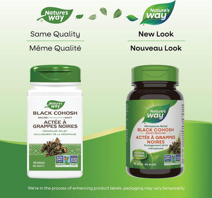 Nature's Way 黑升麻根 – 帮助缓解月经和更年期症状的草本补充剂 – 非转基因，100 粒女性素食胶囊