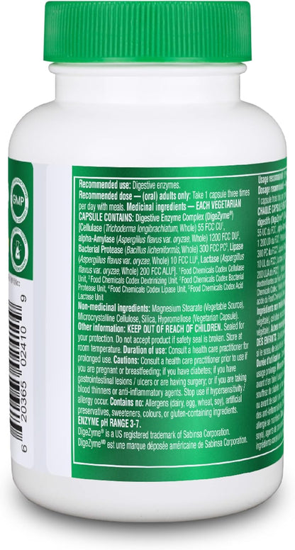 Organika 全譜植物酵素 - 幫助分解碳水化合物、脂肪、蛋白質、乳製品 - 60 粒素食膠囊