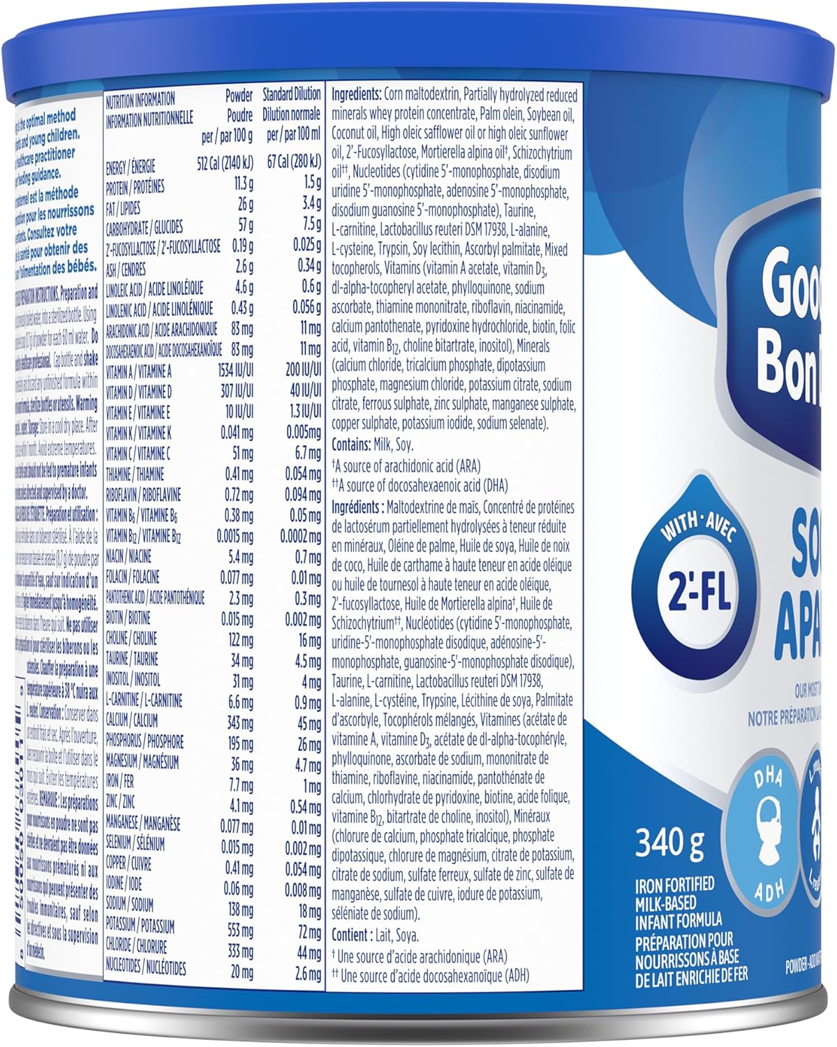 GOOD START SOOTHE 婴儿配方奶粉，0+ 个月，340 克，包装可能有所不同