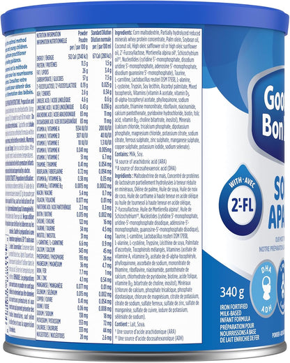 GOOD START SOOTHE 婴儿配方奶粉，0+ 个月，340 克，包装可能有所不同