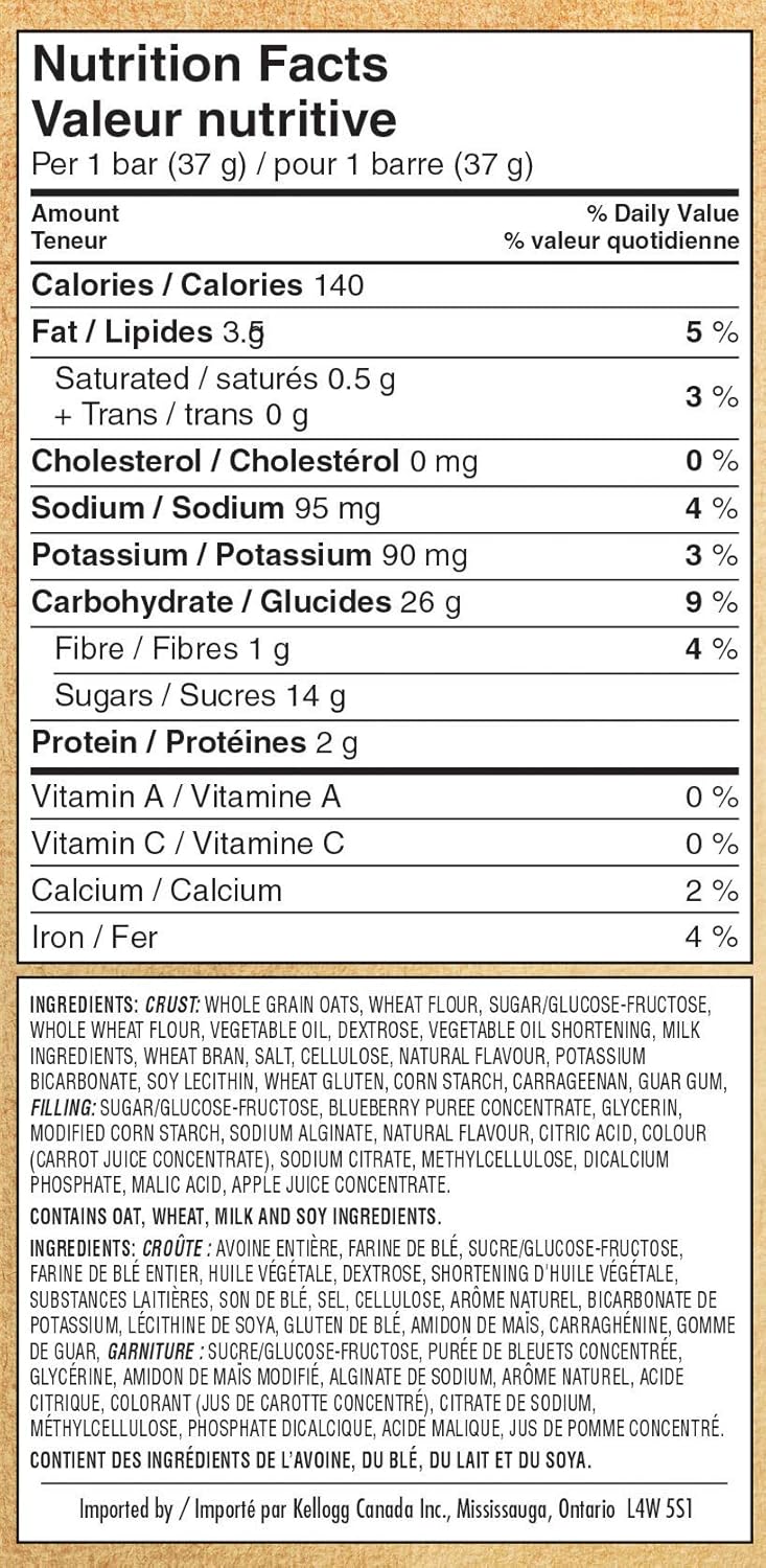 家乐氏营养谷物蓝莓味 16 条，592 克（3 包），16 条