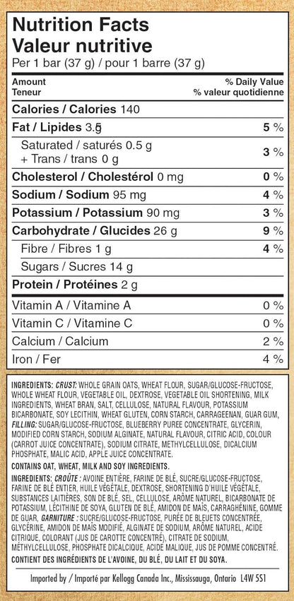 家乐氏营养谷物蓝莓味 16 条，592 克（3 包），16 条