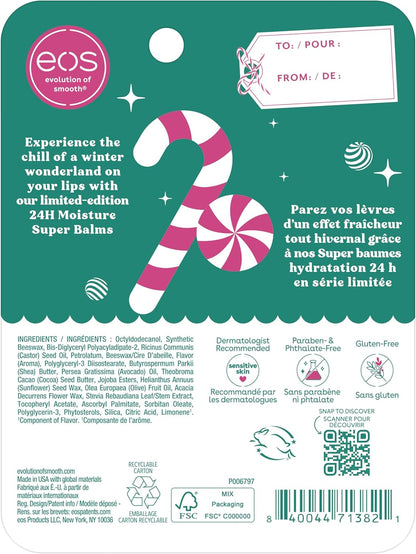 eos Holiday Peppermint Twist/Candy Cane Swirl Super Balm, 20ml, 2 pack