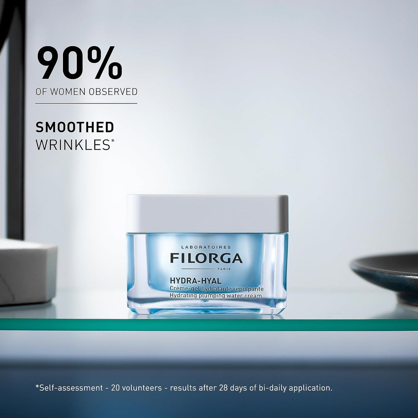 Filorga Hydra-Hyal Hydrating Plumping Water Cream - Face Gel-Cream For Combination To Oily Skin - With Hyaluronic Acids - Matyfying Cream-Gel Texture - 50ml