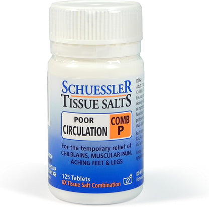 Martin & Pleasance - Schuessler 組織鹽 腿部和足部血液循環不良梳 P，6 X 125 片 - 緩解凍瘡、肌肉疼痛、足部疼痛和腿部疼痛