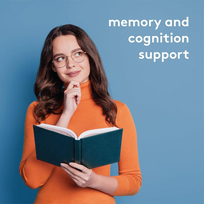 HEAL + CO. 健脑复合物 | 3 种强效提取物 – 假马齿苋、银杏和狮鬃菇 | 记忆力 + 认知补充剂 | 120 粒胶囊