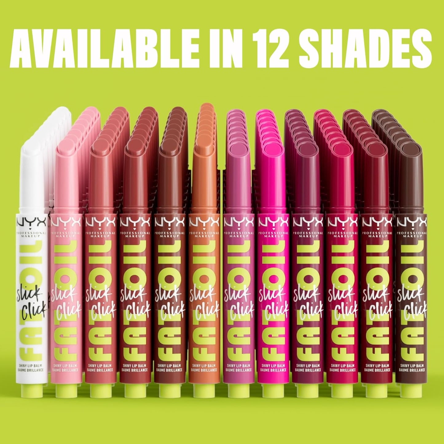 NYX PROFESSIONAL MAKEUP, Fat Oil Slick Click, Balm in a stick, Infused with nourishing oils, High shine finish - Thriving (Pink Fuchsia)