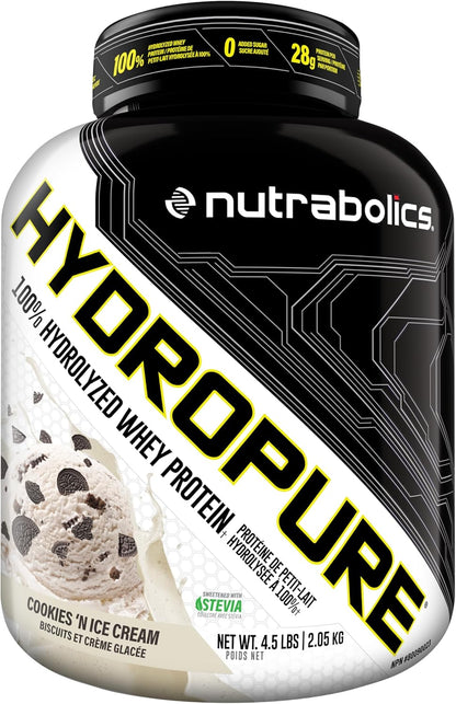 Nutrabolics Hydropure，100% 水解乳清蛋白，曲奇奶油味，4.5 磅