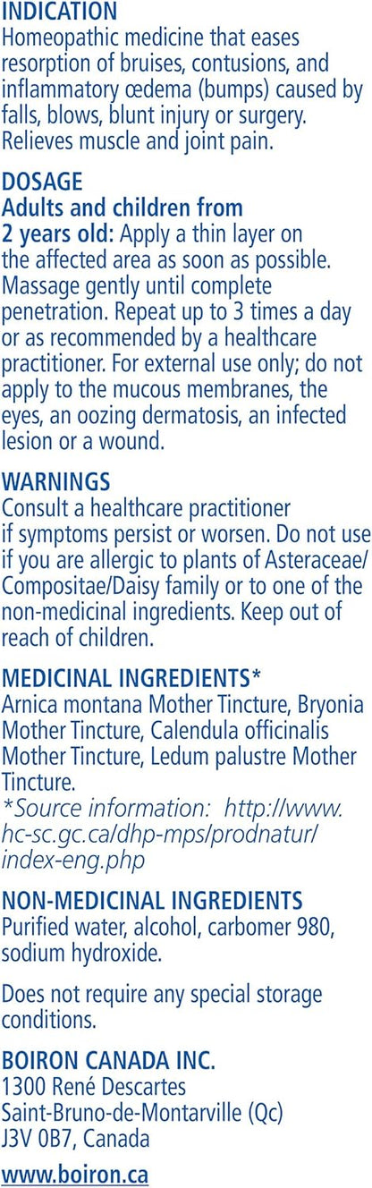 Boiron Arnicare 瘀伤凝胶，天然舒缓瘀伤，缓解疼痛、肿块、水肿和肿胀 - 不油腻、无香，2x 45g