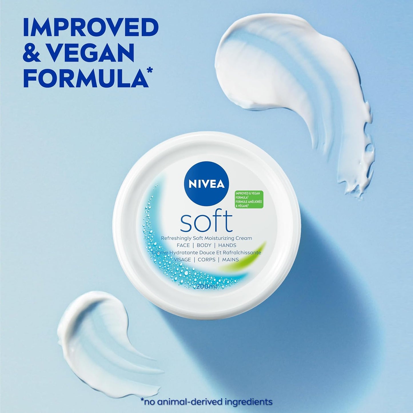 NIVEA Soft All-Purpose Moisturizing Cream, Face, Hand and Body Cream, Non-Greasy, Lightweight Moisturizer Provides 48-Hour Hydration for All Skin Types, 200mL