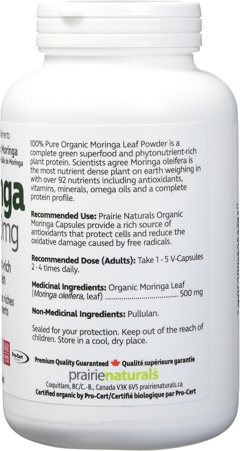 Prairie Naturals Organic Moringa Leaf VCaps - 180 Count