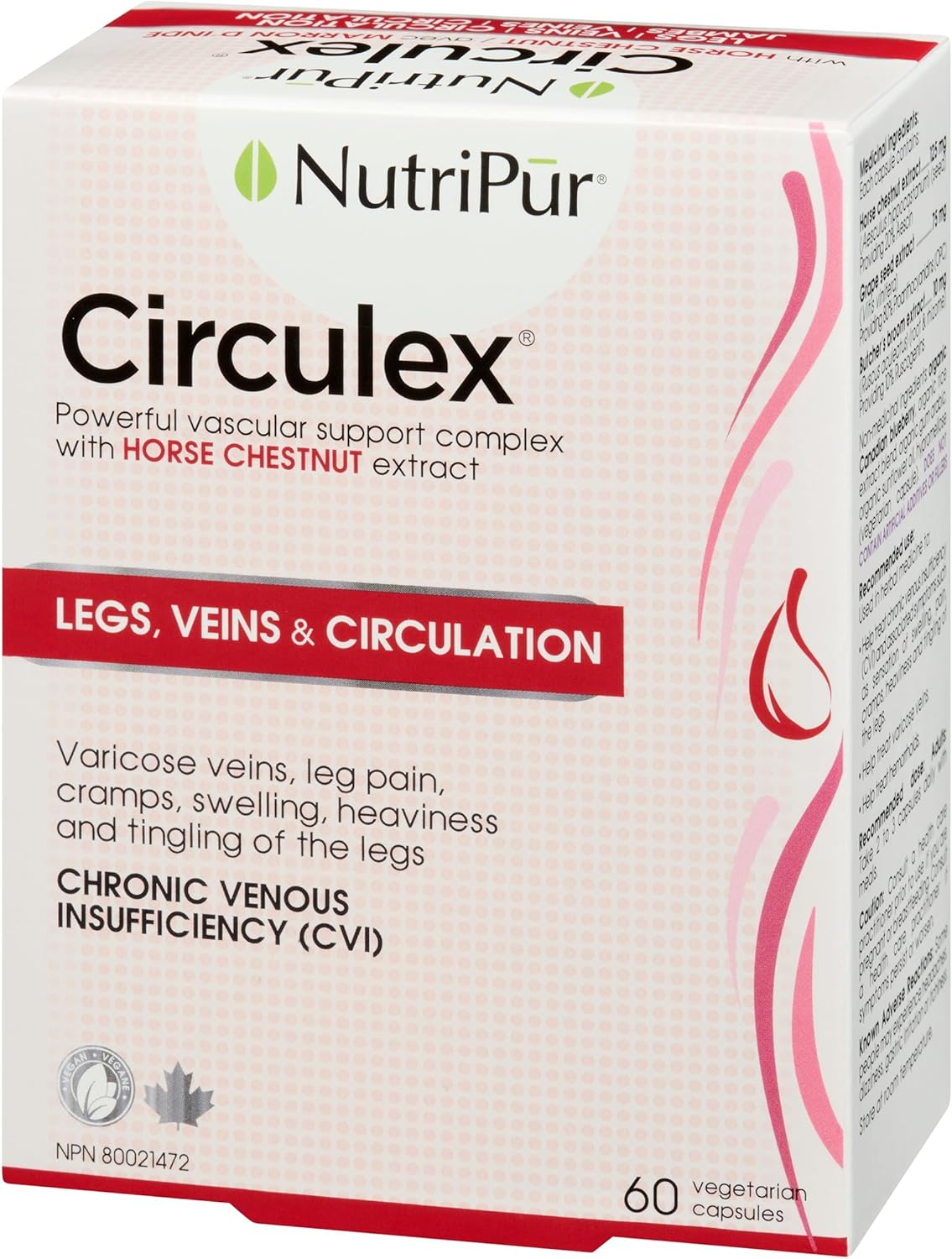 Nutripur Circulex, Venous Insufficiency, 60 vegetarian capsules