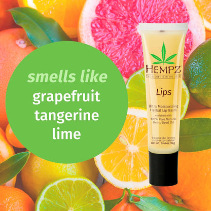 Hempz Original Lip Balm, 3-Pack, travel essential for dry cracked lips, ultra hydrating gloss, .44 oz