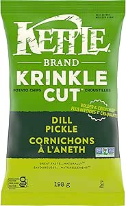 Kettle Chips - Krinkle Dill Pickle (12 bags of 198gr)