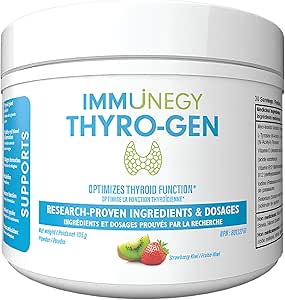 Thyro-Gen，甲狀腺功能，膠原蛋白形成，新陳代謝，草莓奇異果，30 份