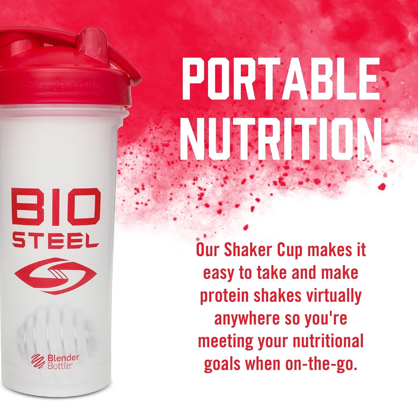 BioSteel Premium Shaker Bottle 28oz, Leak-Proof Protein Shaker Cup with Mixing Ball, BPA Free, Dishwasher Safe