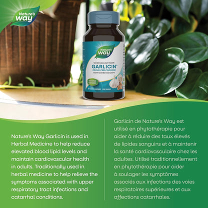 Nature's Way 大蒜素 – 心血管健康支持 – 上呼吸道感染支持 – 蒜头 – 90 片素食片