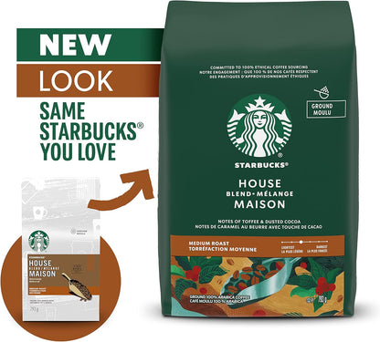 星巴克混合烘焙研磨咖啡，中度烘焙，口感顺滑均衡，采用 100% 阿拉比卡咖啡豆制成，适用于滴滤咖啡机、手冲咖啡机和法式压滤壶，793 克