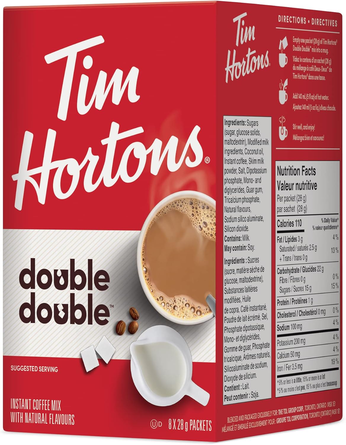 Tim Hortons 雙倍雙倍包裝，8 個