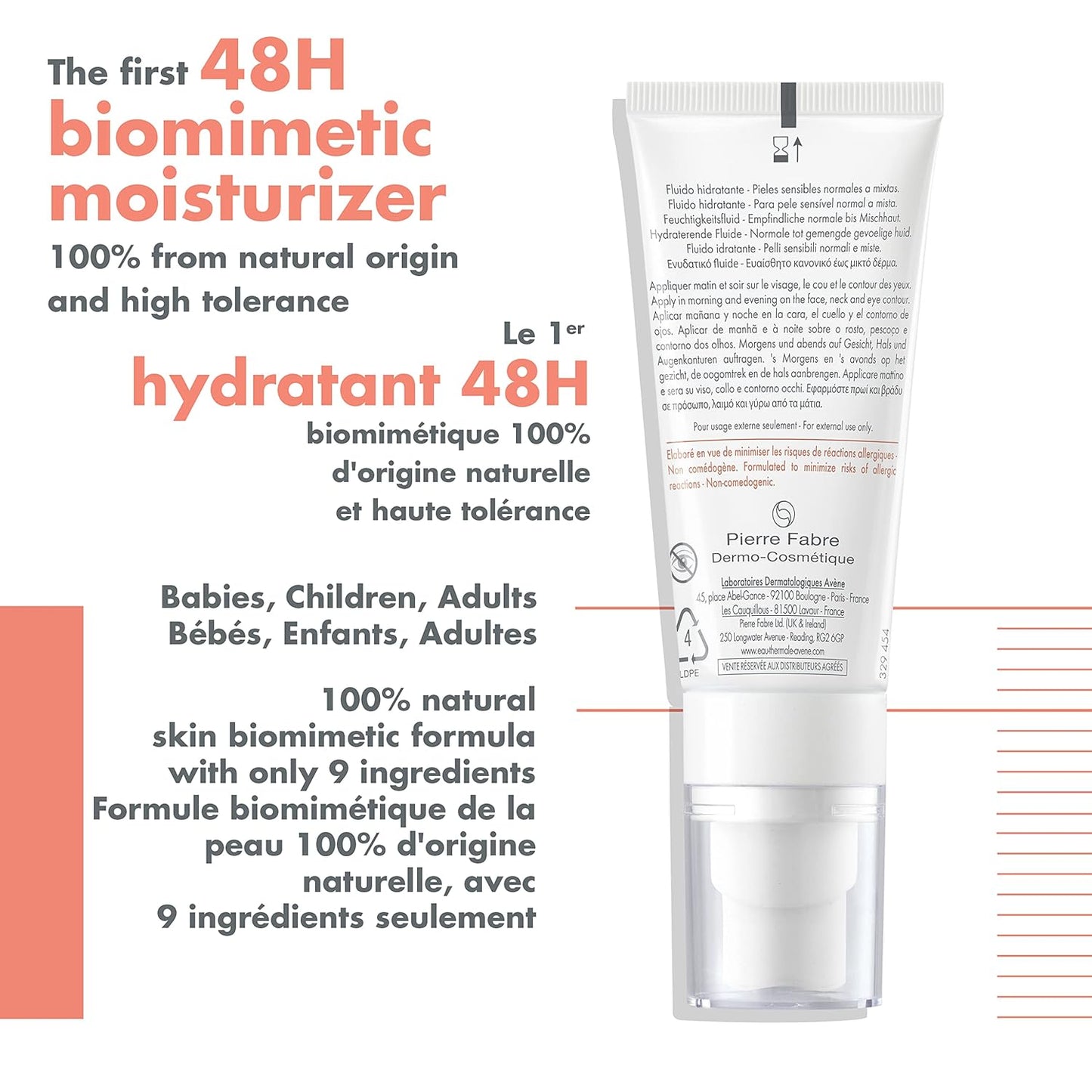 Eau Thermale Avène Tolérance HYDRA-10 Fluid, Hydrating Face Moisturizer for Sensitive Skin, Fragrance, Paraben-free, replacing Tolérance EXTRÊME, 40 ml