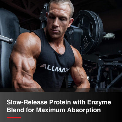 ALLMAX CASEIN-FX 香草味 2 磅肌酸一水合物，微粉化肌酸粉，用于增强力量和肌肉恢复，无麸质且快速吸收 400 克