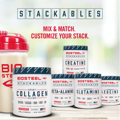 BioSteel Stackables Fermented Glutamine Powder, Fermented Amino Acids, Gluten Free and Non-GMO, 45 Servings