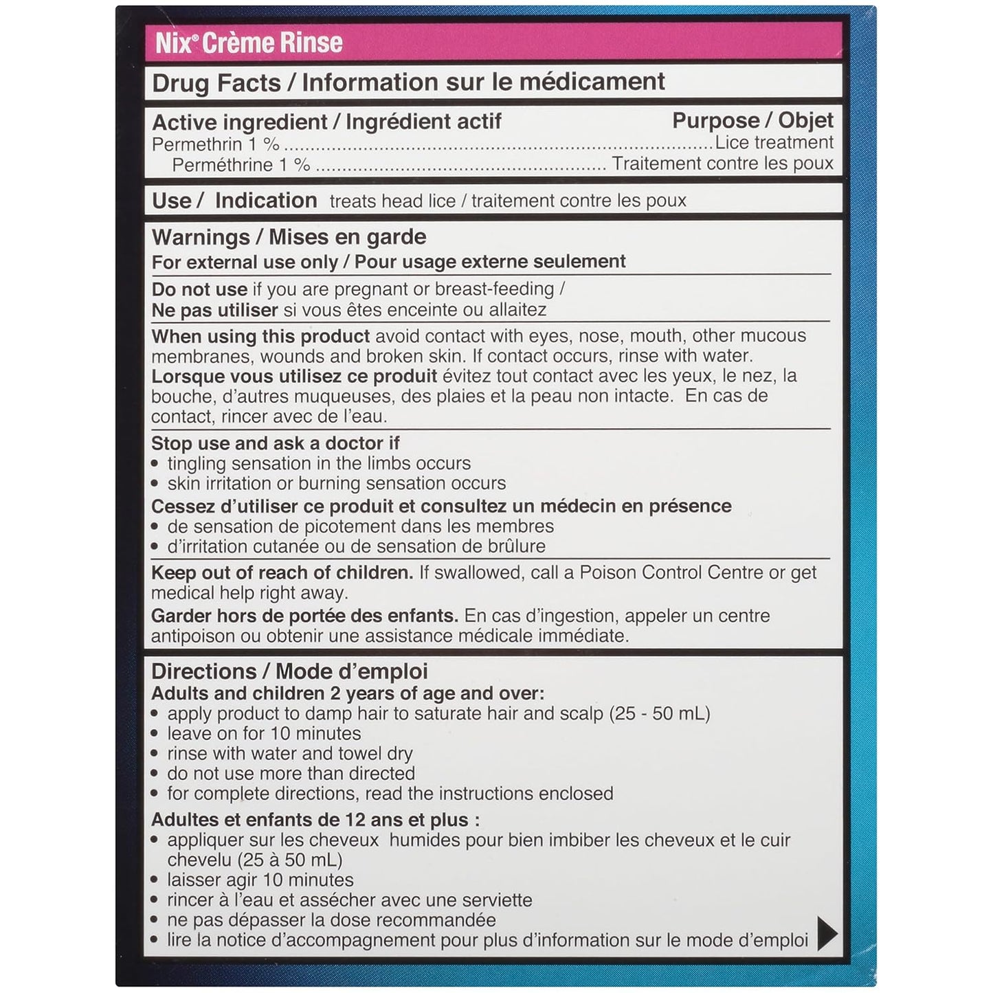 Nix 乳霜冲洗剂（含除虱梳）- 56克 - 有效治疗头虱