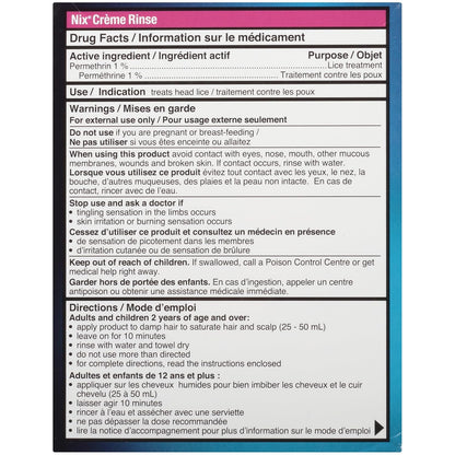Nix 乳霜冲洗剂（含除虱梳）- 56克 - 有效治疗头虱