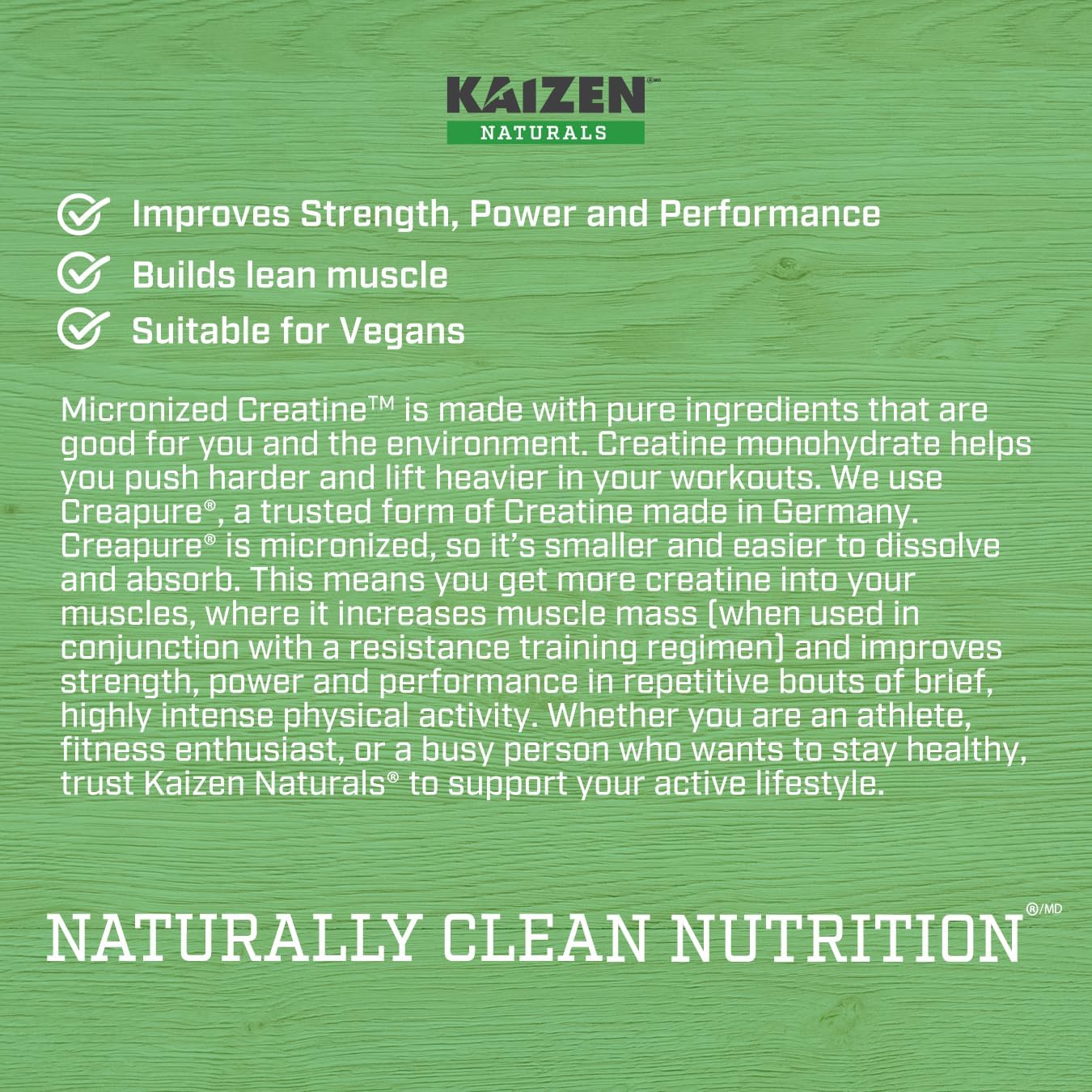 Kaizen Naturals Micronized Creatine Monohydrate, Unflavoured, 300g, Pouch