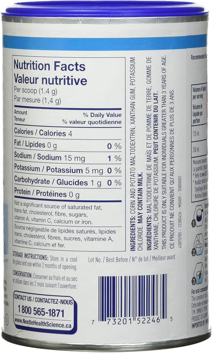 ThickenUp Clear，速溶食品和饮料增稠剂，125克罐装；ThickenUp Clear，速溶食品和饮料增稠剂，24 x 1.4克小袋装