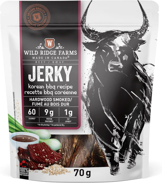 Wild Ridge Farms 原味牛肉乾，硬木煙熏，加拿大製造 - 70克